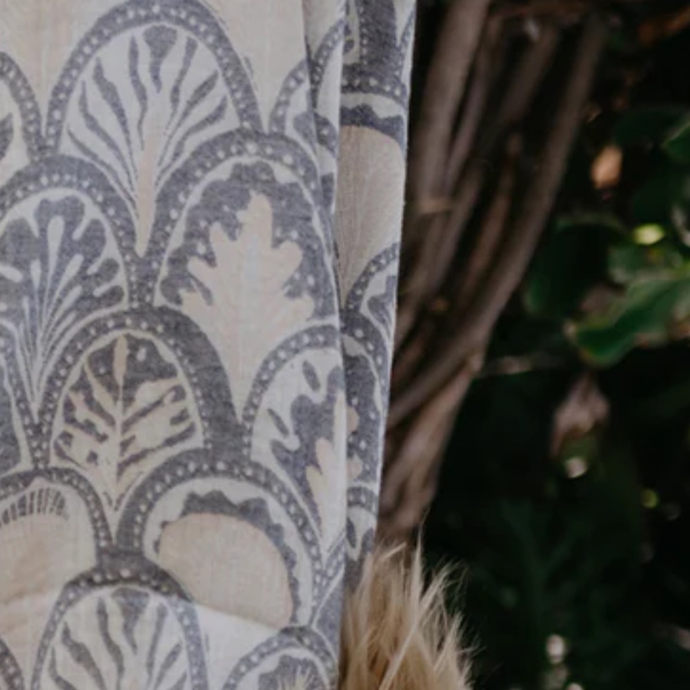 Succulents Blue Woven Organic Cotton 2-in-1 Blanket Wrap Anthropologie Holiday - Picture 12 of 17